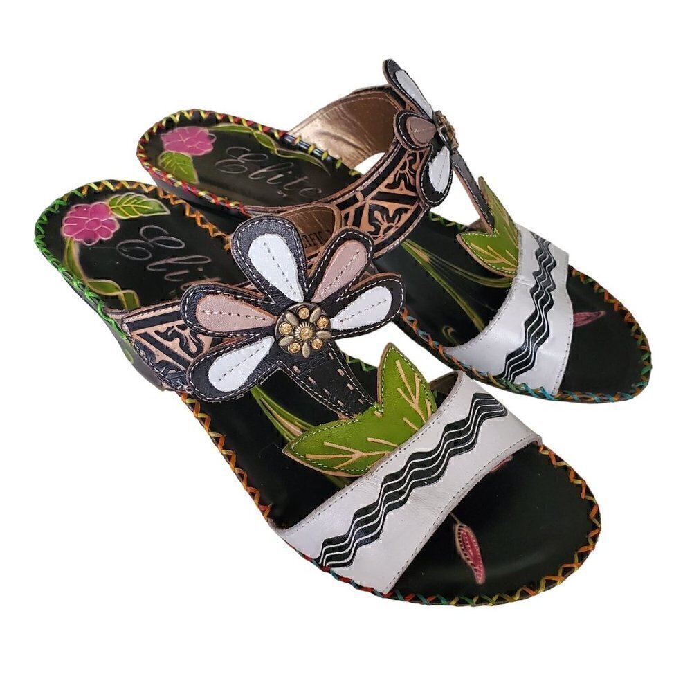 Corkeys Elite Pacific Leather Sandal Wedges, Woman's Slingback Heels NIB